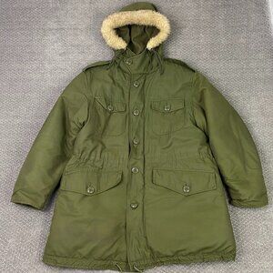 Vintage Canadian Army Parka General Purpose Jacket Men's Large Green Military